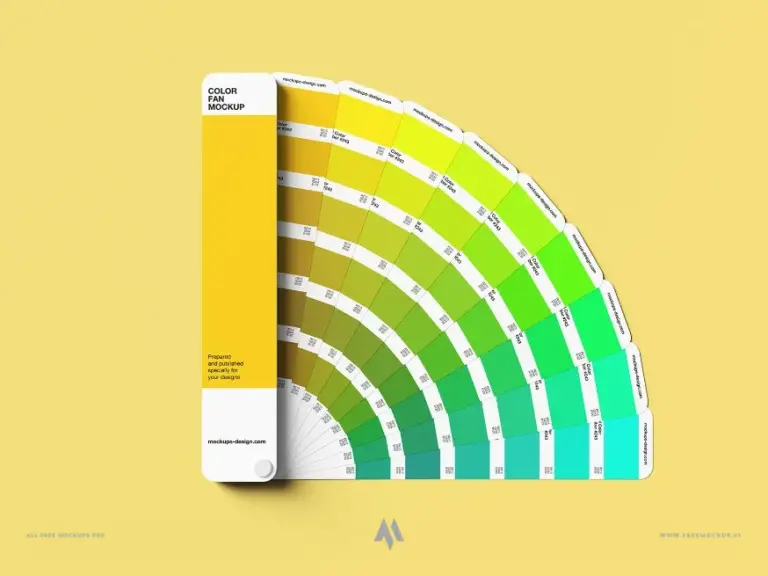 Mockup bảng màu dạng quạt