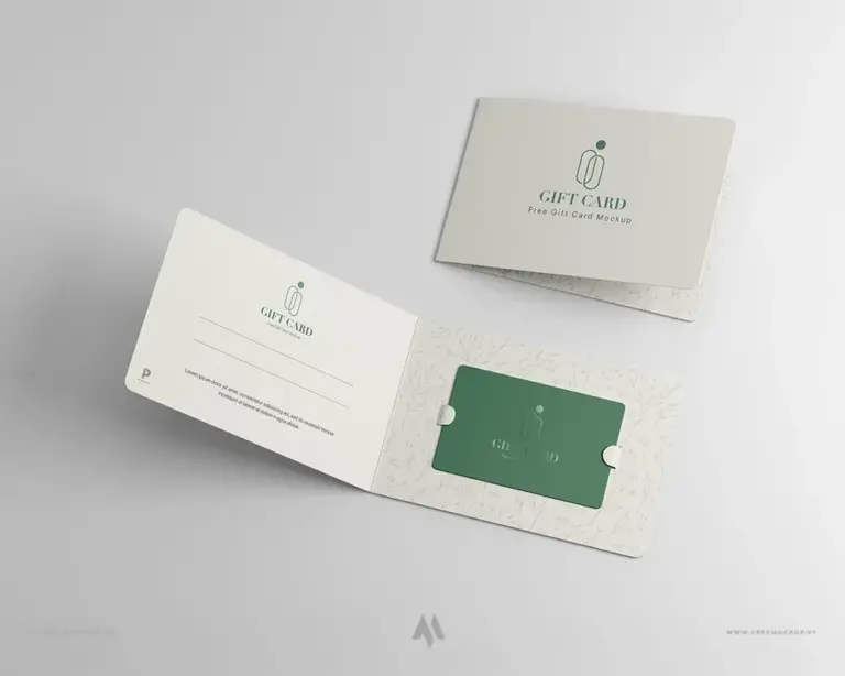 Mockup thẻ quà tặng miễn phí