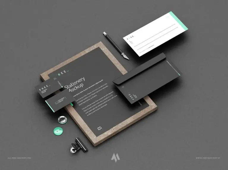 Mockup bộ ấn phẩm văn phòng miễn phí