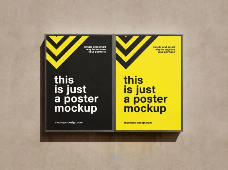 Mockup poster trên tường