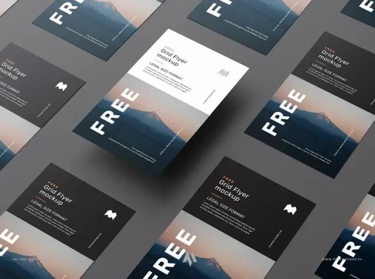Mockup lưới tờ rơi