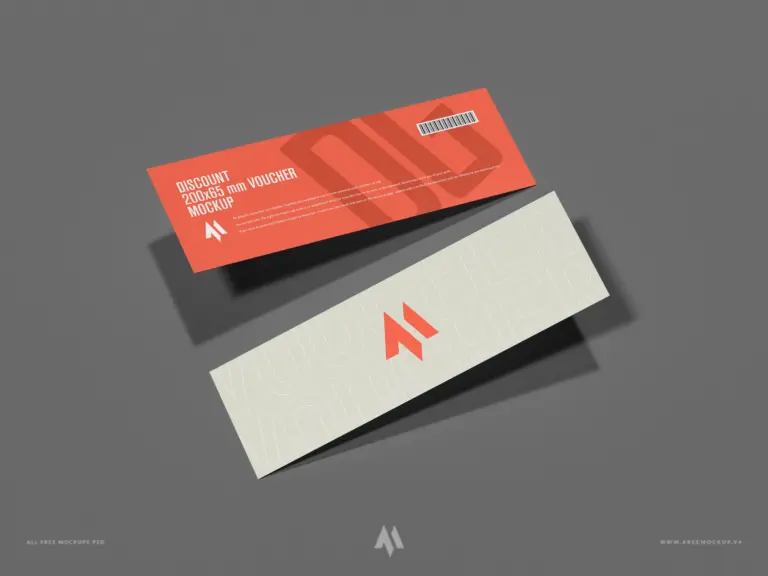 Mockup voucher khổ ngang 200×65 mm
