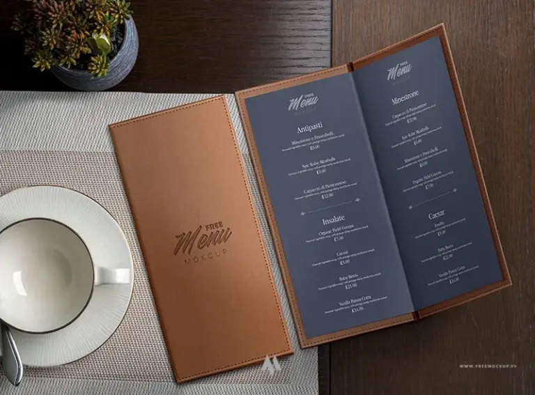 Mockup menu nhà hàng