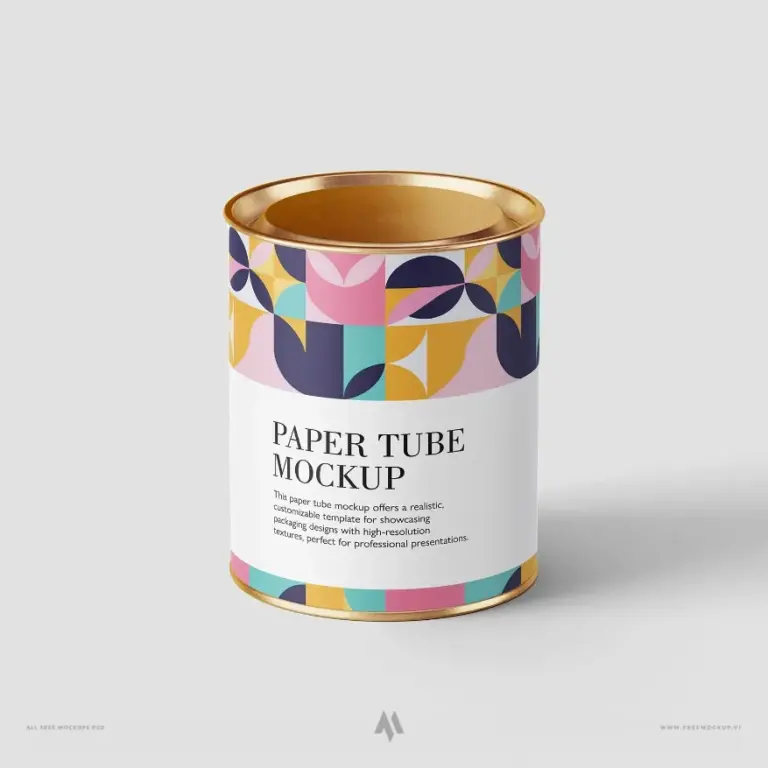 Mockup hộp ống giấy