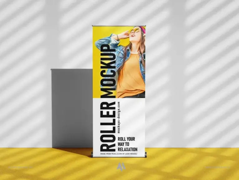 Mockup standee chân cuốn 80x2m
