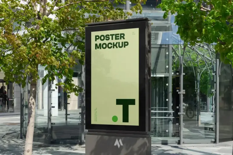 Mockup biển quảng cáo hộp đèn