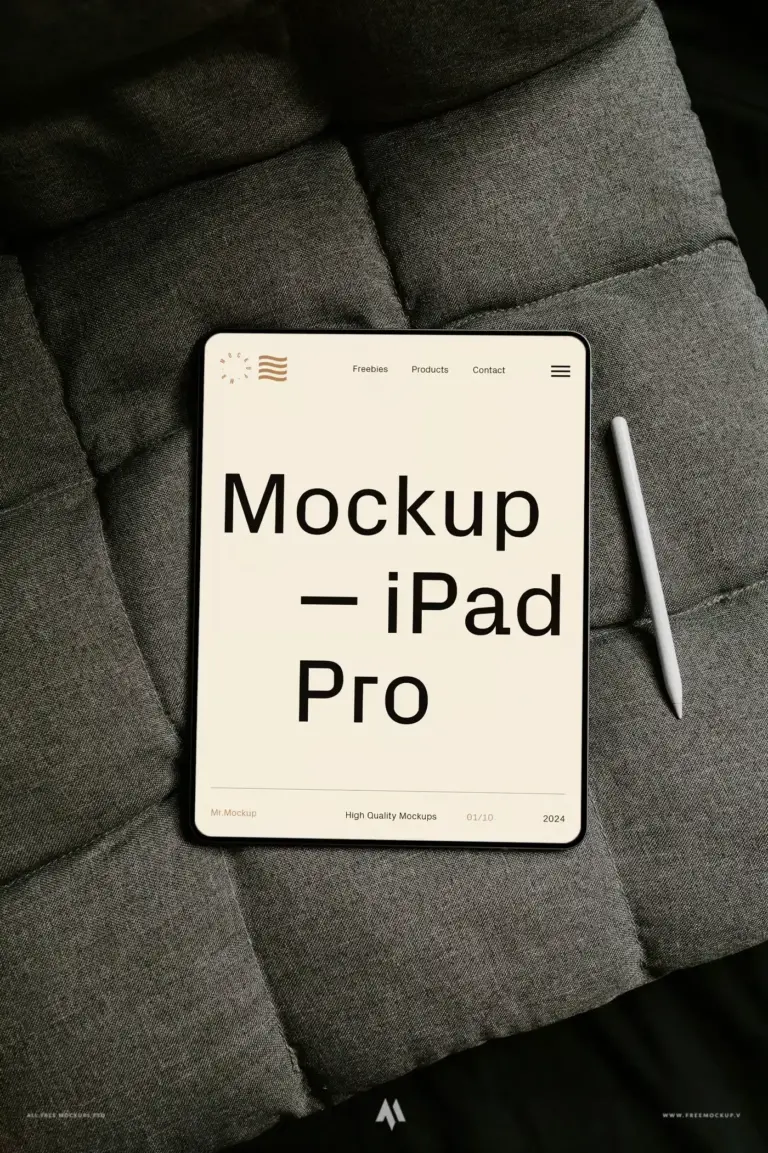 Mockup iPad Pro có bút Pencil