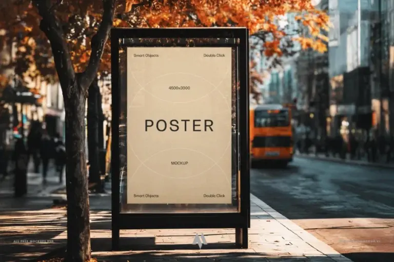Mockup biển quảng cáo trên đường phố