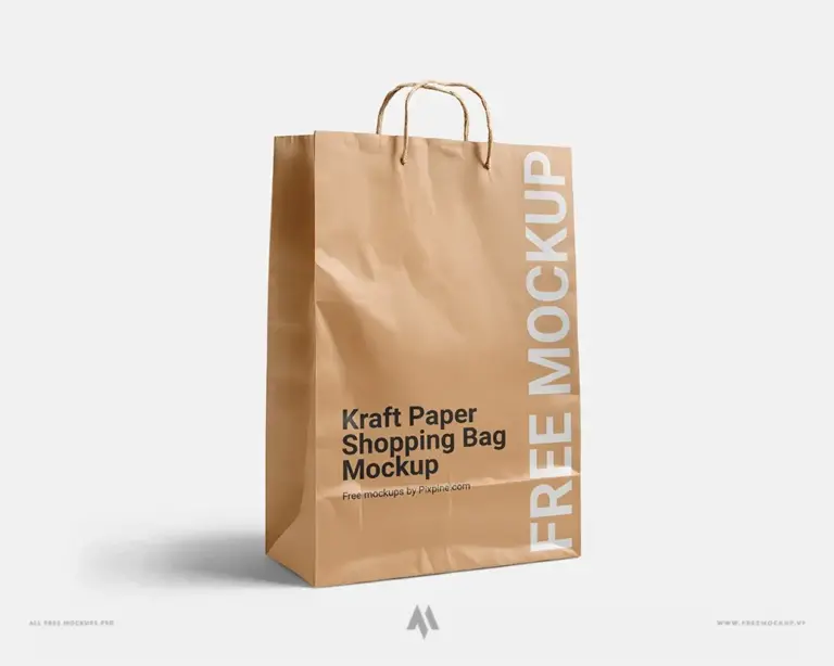 Mockup túi giấy Kraft miễn phí