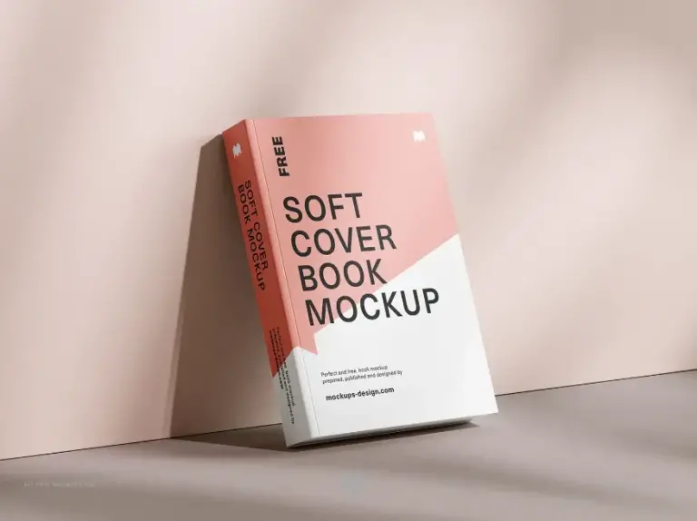 Mockup sách dựa vào tường