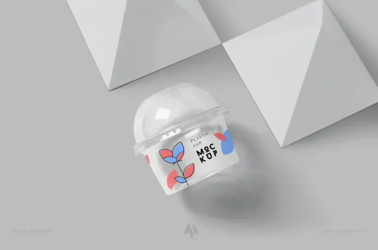 Mockup cốc kem bằng nhựa miễn phí