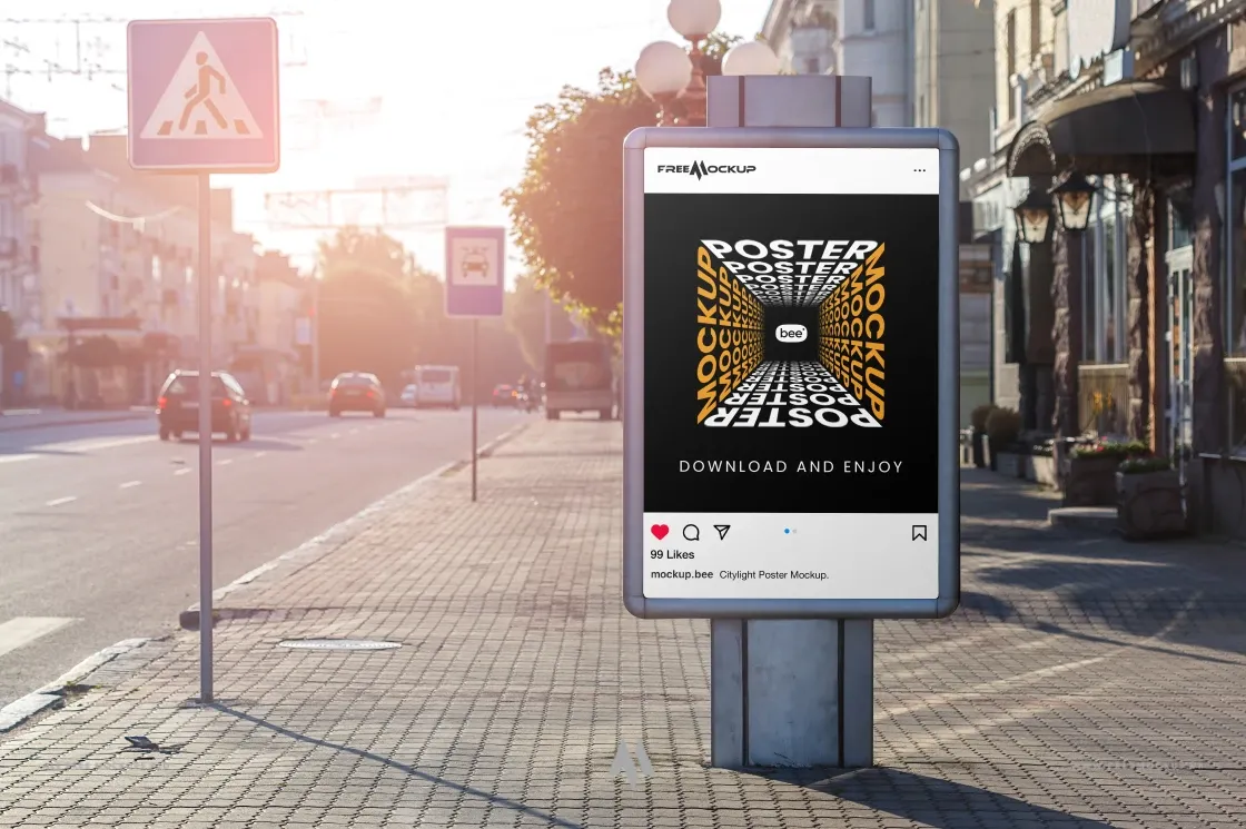 Mockup poster quảng cáo đường phố