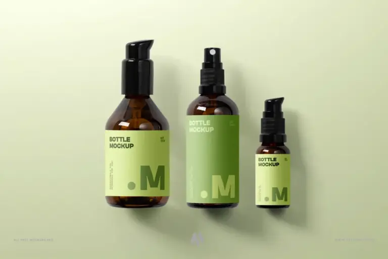 Mockup 3 chai đựng mỹ phẩm miễn phí