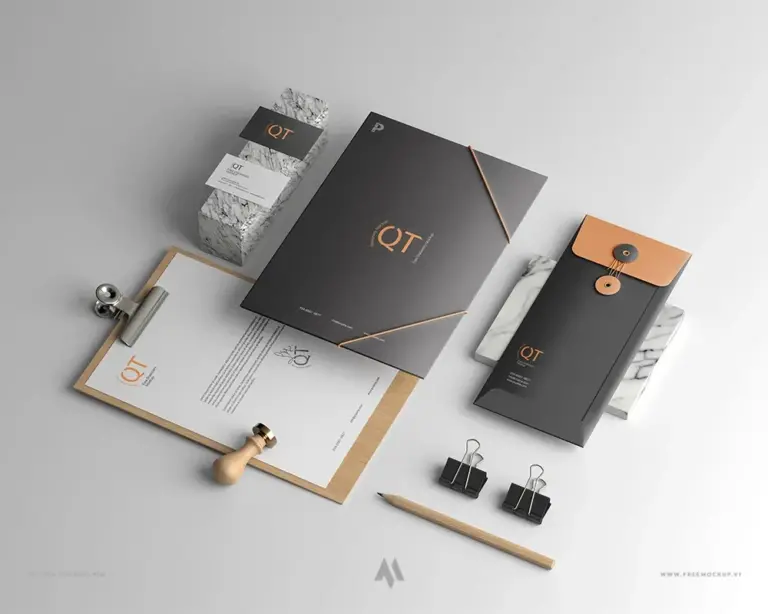Mockup bộ nhận diện thương hiệu mới
