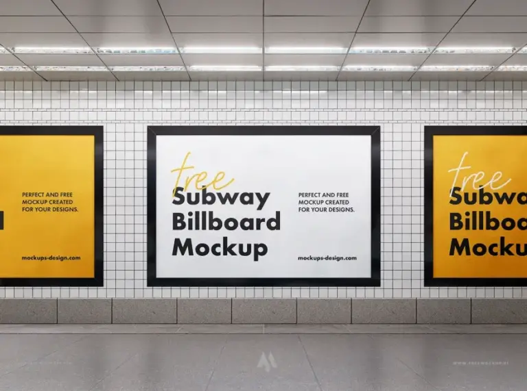 Mockup biển quảng cáo trên tường