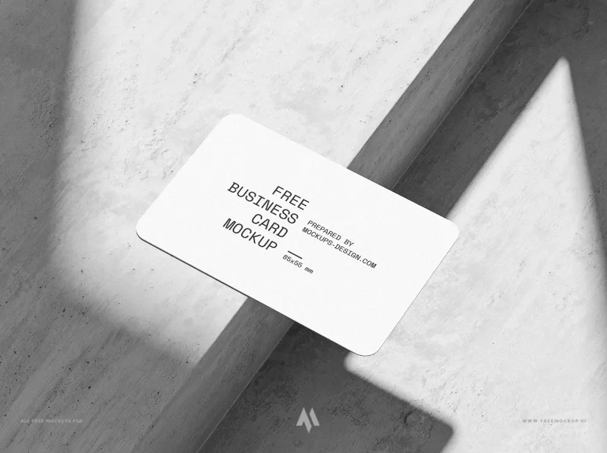 Mockup business card đặt trên nền sàn