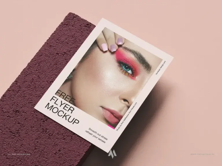 Mockup tờ rơi A4 đặt tự nhiên