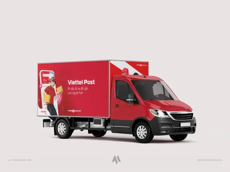 Mockup xe tải giao hàng
