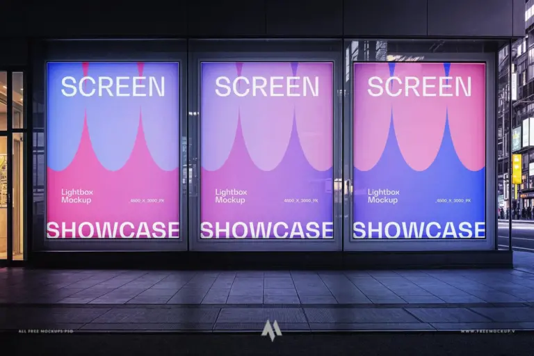 Mockup biển hộp đèn đường phố