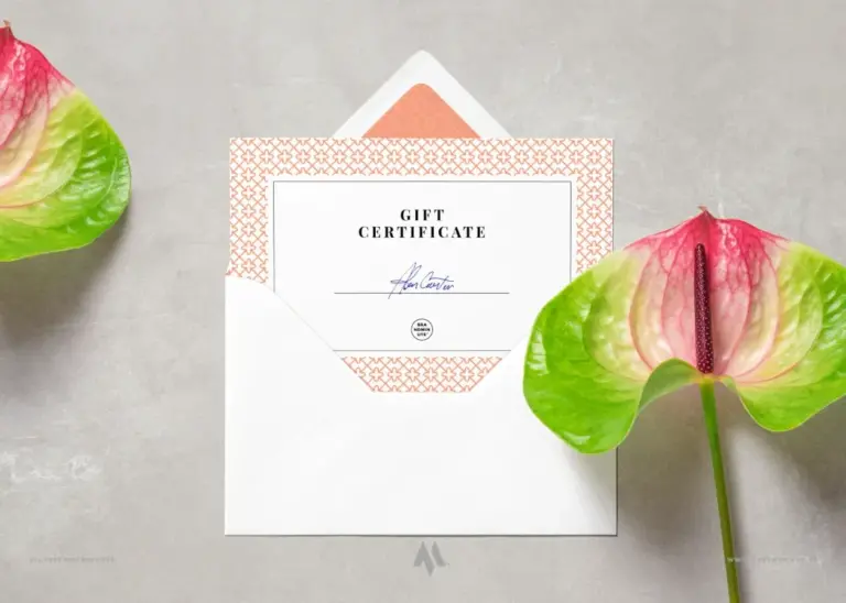 Mockup voucher và phong bì miễn phí