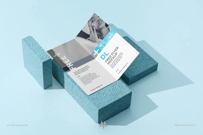 Biến thiết kế tờ rơi DL trở nên ấn tượng với mockup trên đá