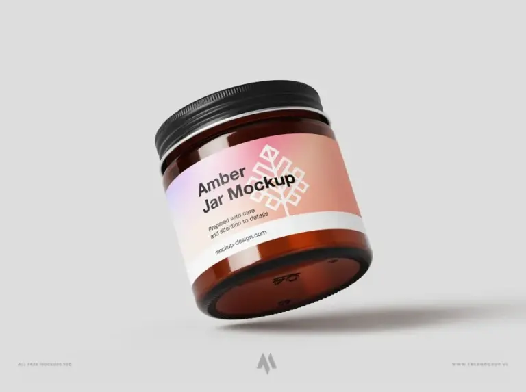 Mockup lọ thủy tinh hổ phách