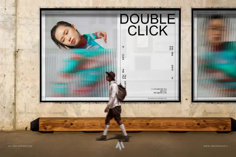 Mockup quảng cáo ngoài trời trên đường phố