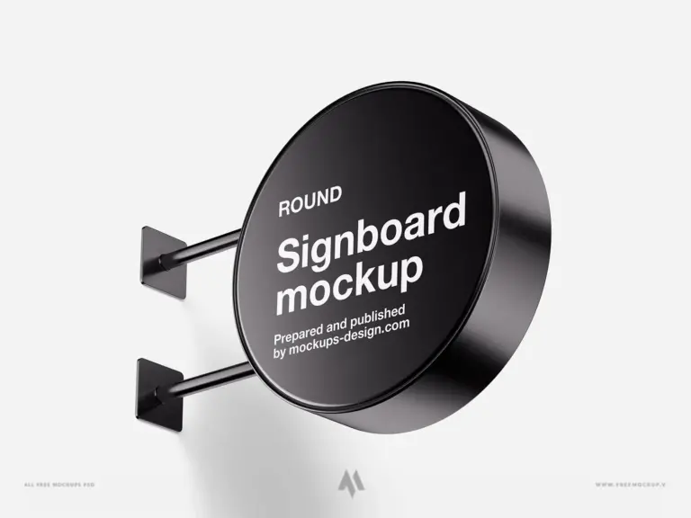 Mockup bảng hiệu tròn: Giải pháp trình bày chuyên nghiệp