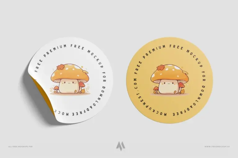 Tăng sức hút thương hiệu với bộ mockup sticker tròn chuyên nghiệp