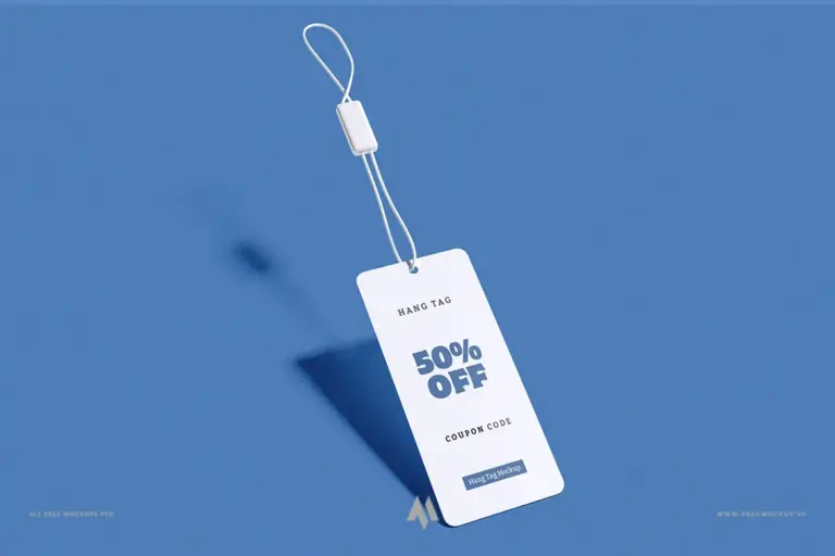 Mockup thẻ treo sản phẩm chuyên nghiệp