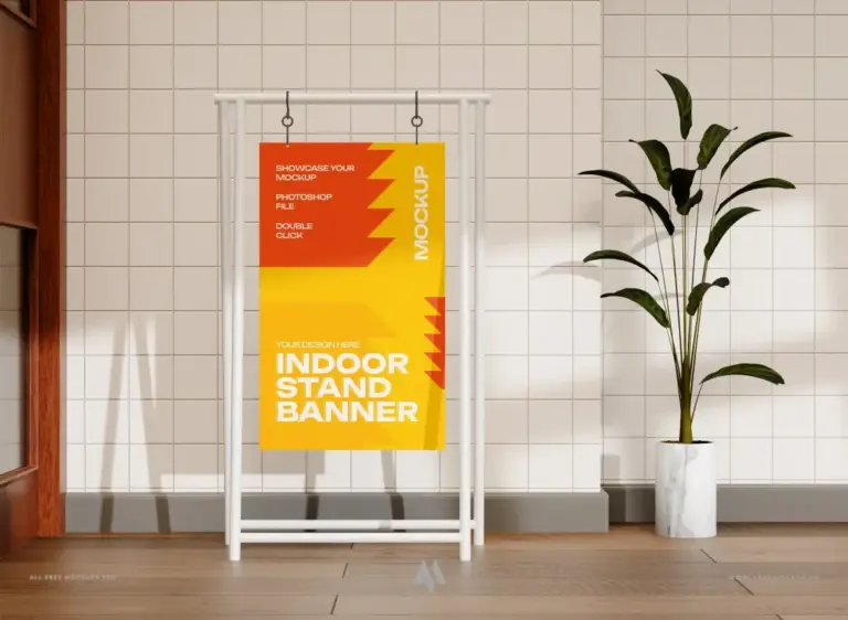 Mockup standee chân chữ A