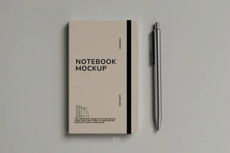 Mockup sổ tay Notebook – Bộ 4 mẫu miễn phí