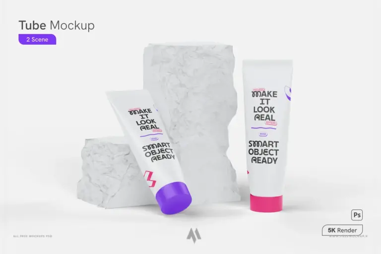 Mockup tuýp kem mỹ phẩm miễn phí