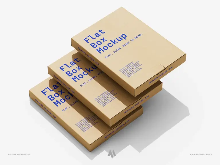 Mockup Hộp Carton Phẳng miễn phí