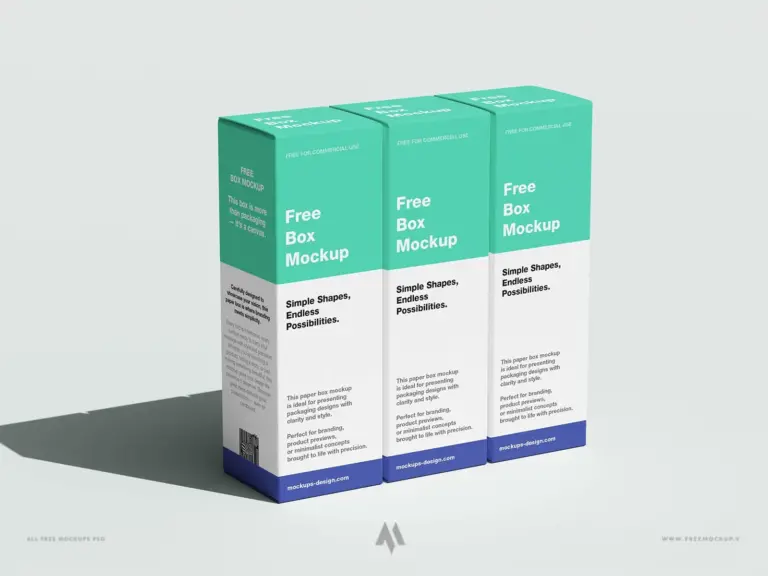 Mockup hộp giấy hình chữ nhật cao cấp