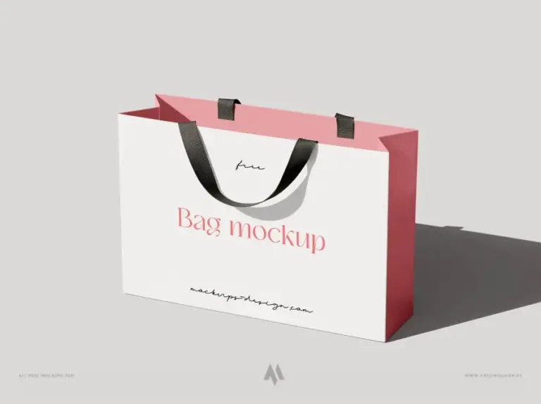Mockup túi giấy quai vải cao cấp