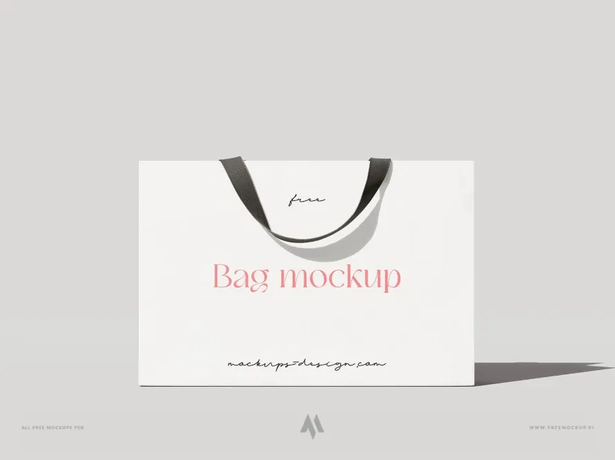Mockup túi giấy quai vải cao cấp