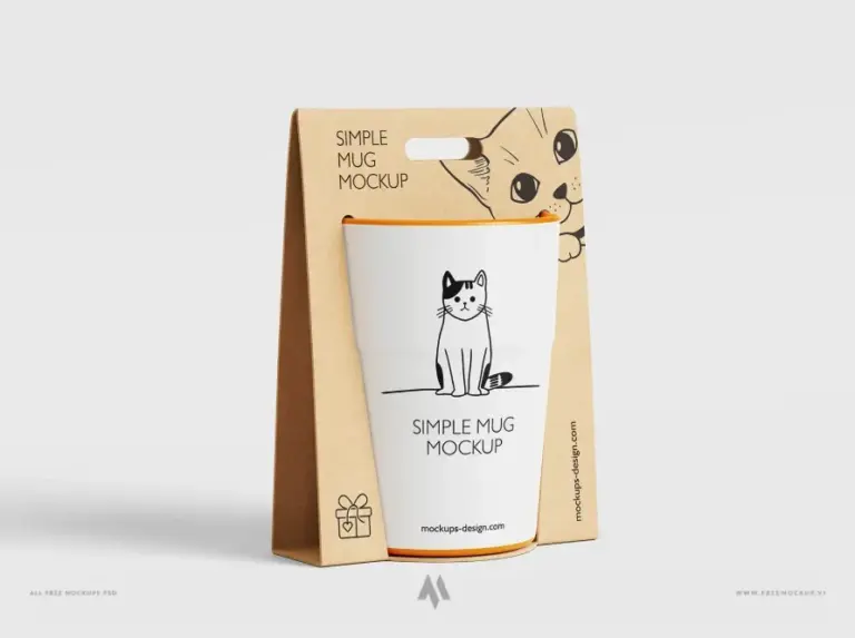 Bộ mockup ly sứ kèm bao bì quà tặng