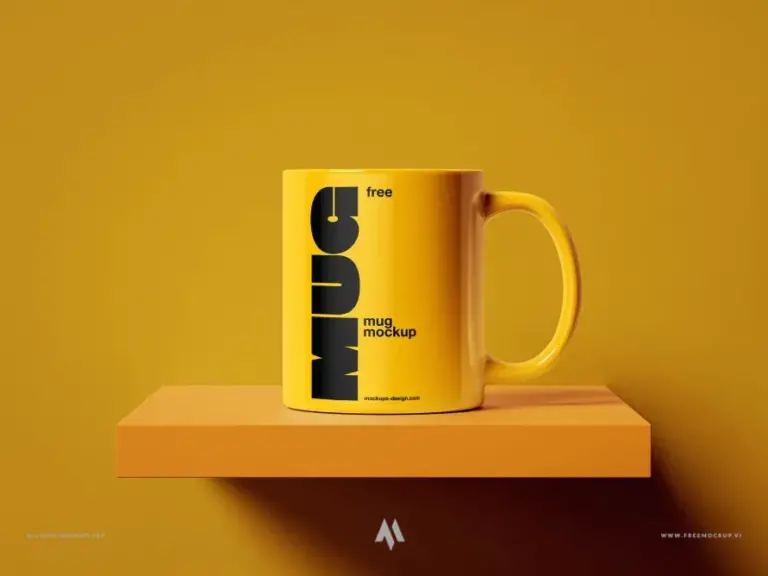 Mockup cốc sứ bóng sang trọng