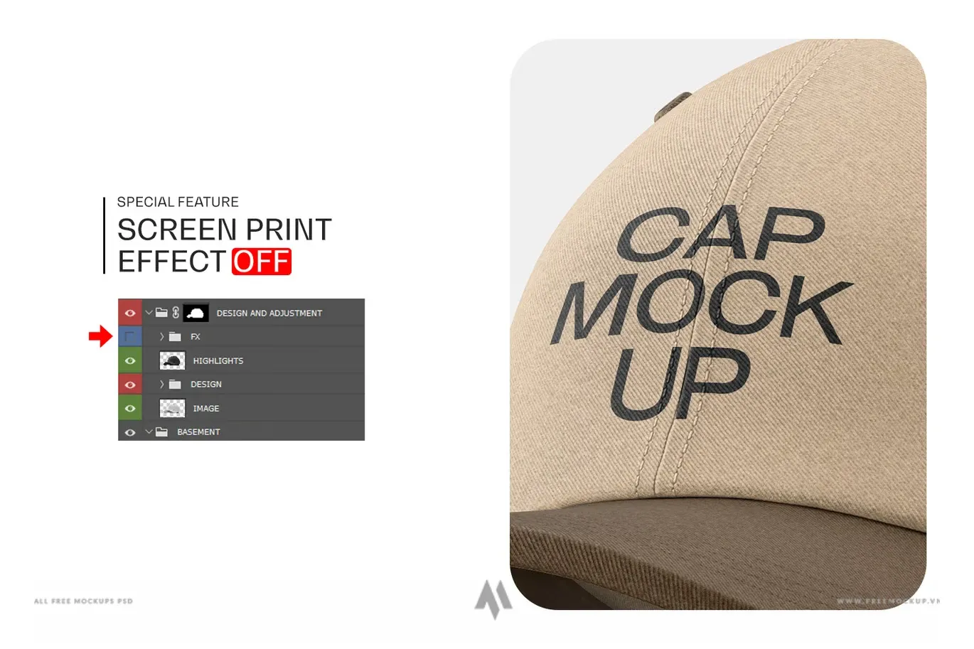 Mockup mũ lưỡi chai