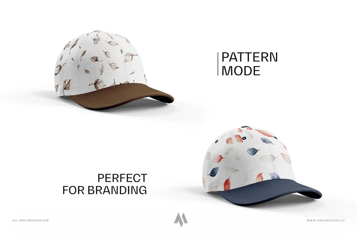 Mockup mũ lưỡi trai mặt trước và sau