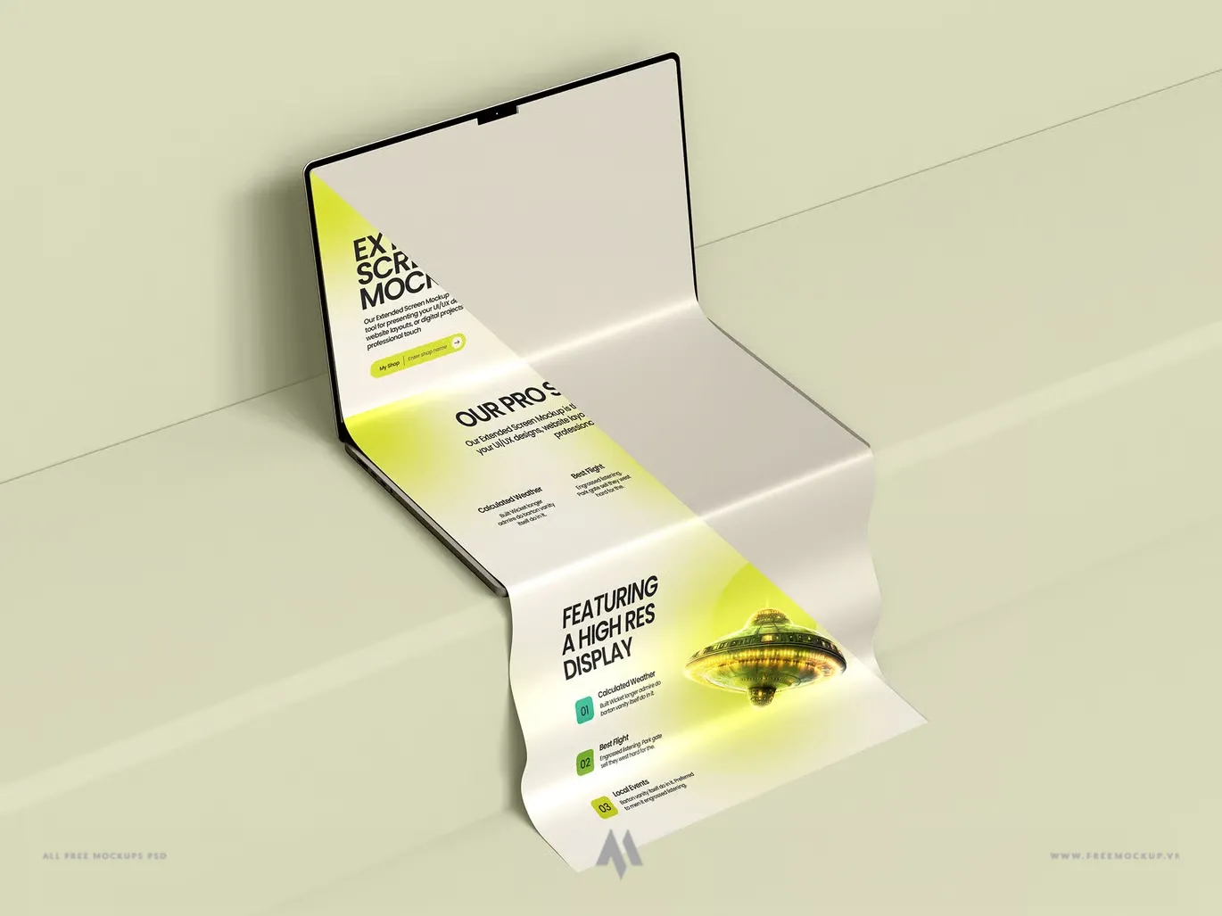 Mockup Website Dài Chuyên Nghiệp