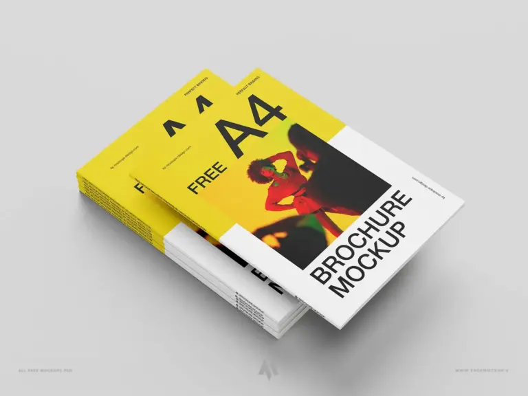 Mockup bìa brochure A4 PSD chuyên nghiệp