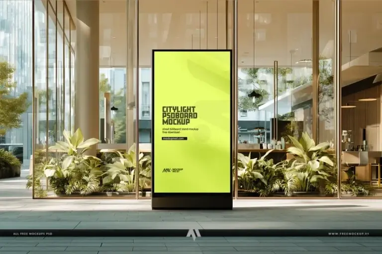 Mockup biển led quảng cáo ngoài trời