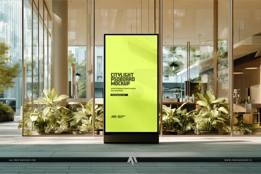 Mockup biển led quảng cáo ngoài trời
