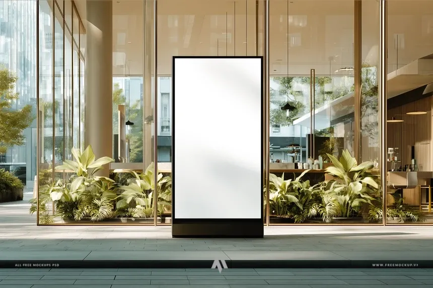 Mockup biển led quảng cáo ngoài trời