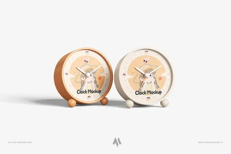 Mockup đồng hồ để bàn miễn phí