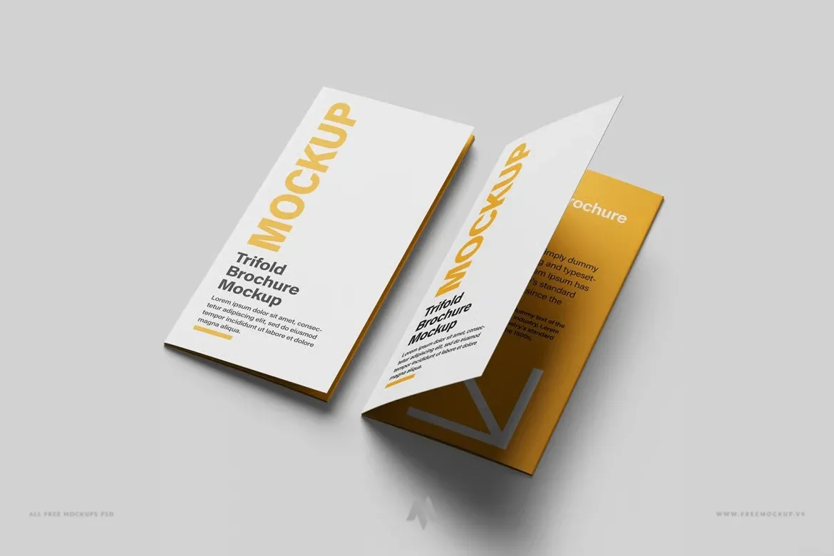 Mockup Brochure gập ba miễn phí