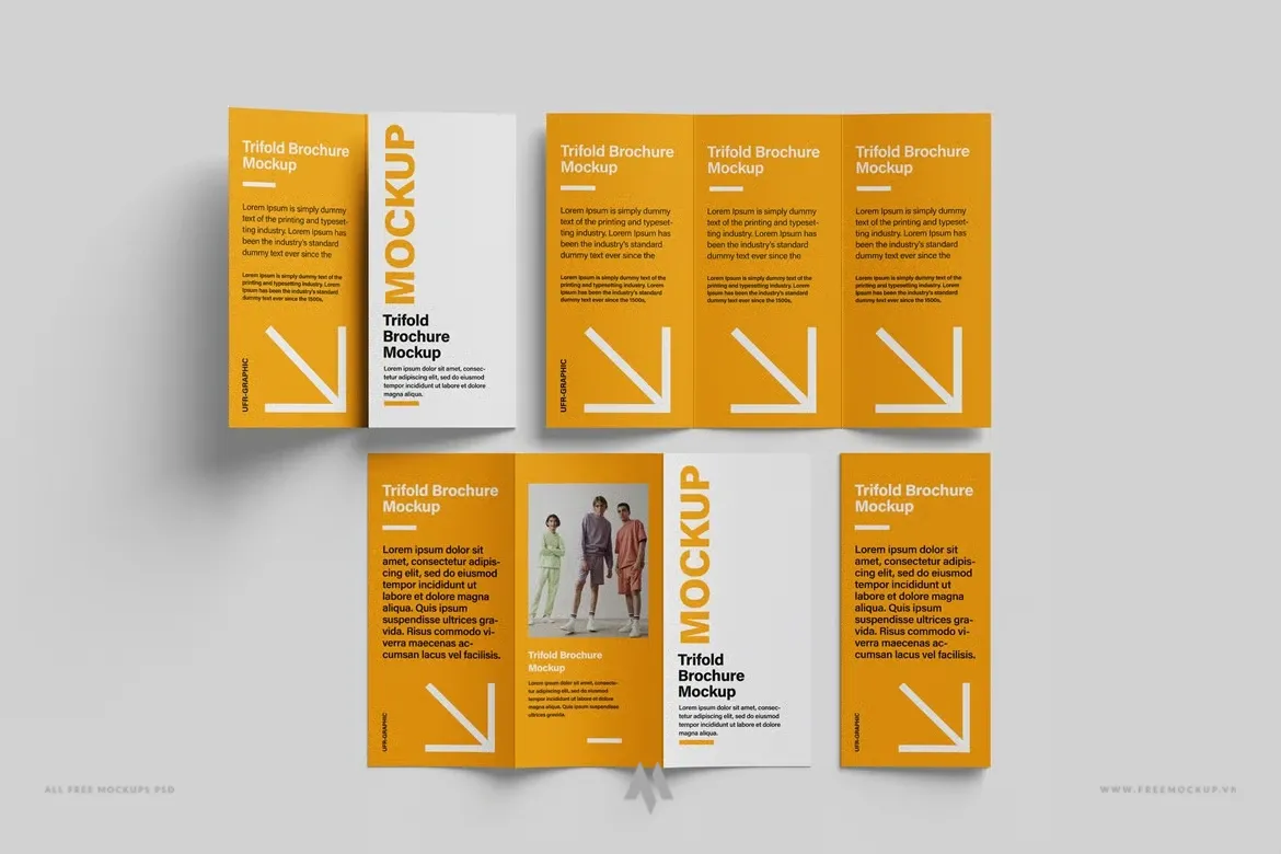 Mockup Brochure gập ba miễn phí