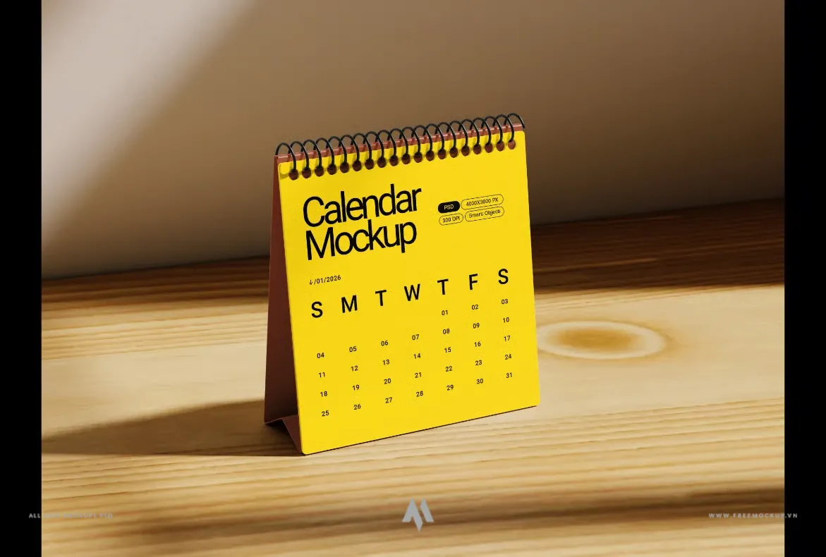 Mockup Lịch Bàn miễn phí